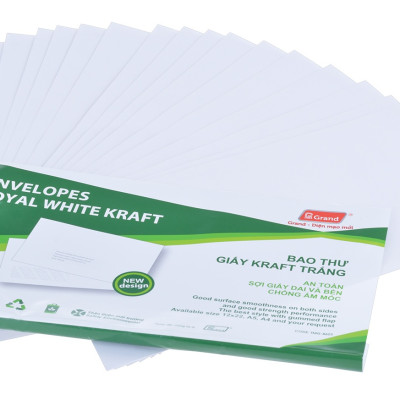 Bao Thư Trắng Có Keo Grand 12x22 (20 Cái)